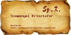 Szemenyei Krisztofer névjegykártya