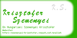 krisztofer szemenyei business card